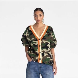 NWT KBB by KAHLANA Women's 'The Slouchy Cardigan' - Olive Camo XL